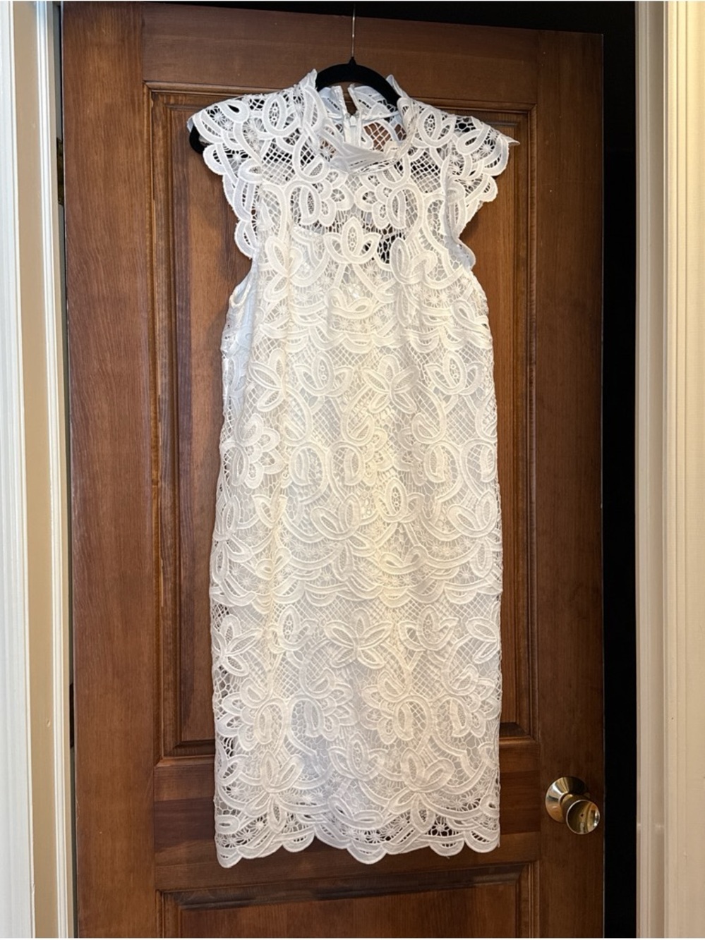 Laundry By Shelli Segal Optic White Lace Shift Dress